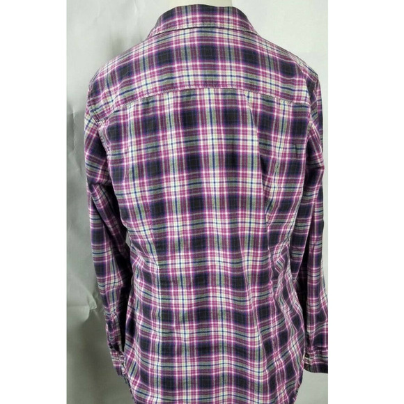 Eddie Bauer Button Down Flannel Size Large Plaid - Picture 4 of 7